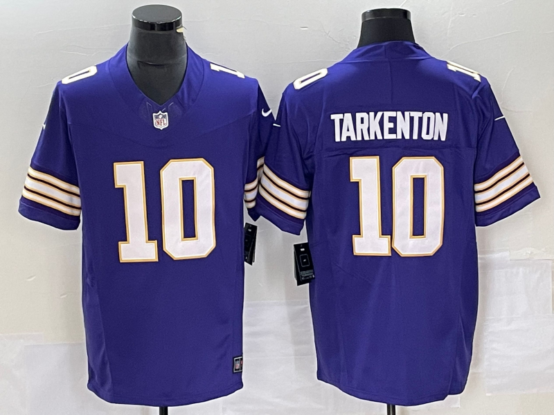 Men's Minnesota Vikings Fran Tarkenton #10 Purple Classic Jersey